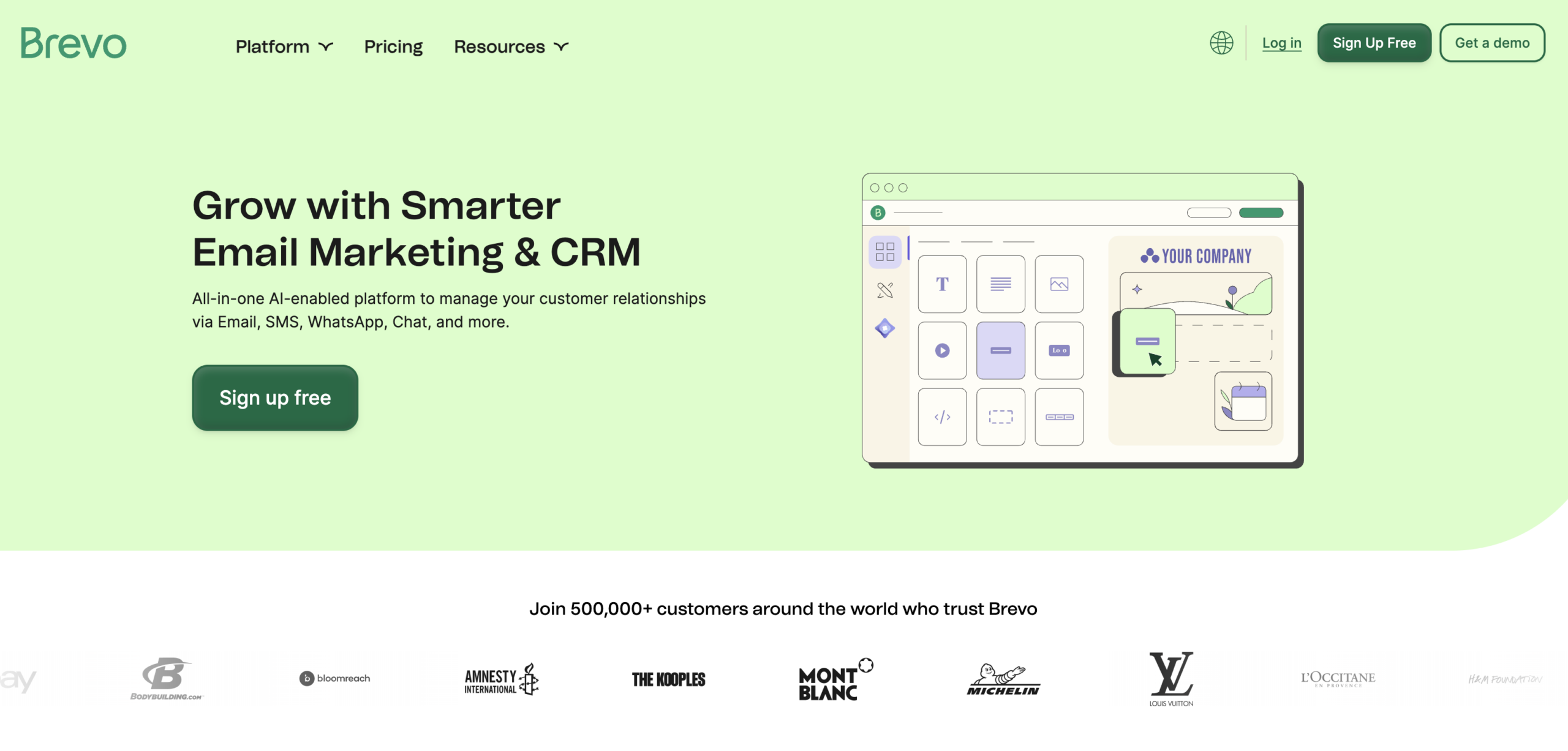 Screenshot of Brevo's homepage